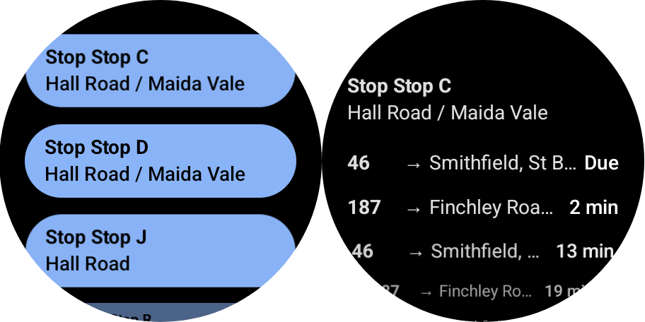 BusWatch screenshots